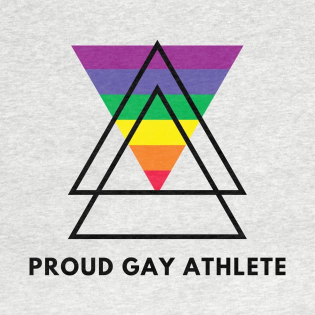 Proud Gay Athlete (Black text) by Half In Half Out Podcast